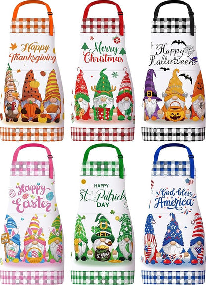 Bencailor 6 Pcs Spring Kitchen Aprons by Bencailor