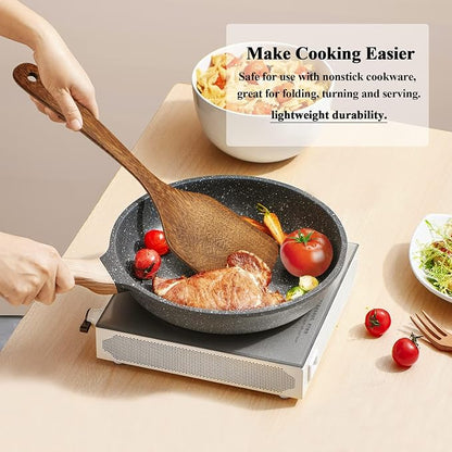 Wooden Spatula for Cooking 12 Inches Wood Spatula Slotted Turner Cooking - Image 6