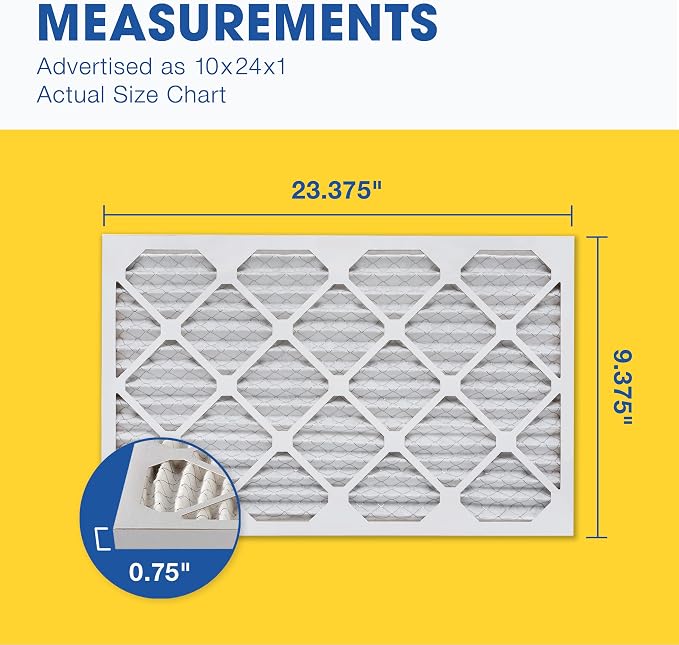 Aerostar 10x24x1 MERV 13, Pleated Air Filter, Box of 6, Made in the USA - Image 2