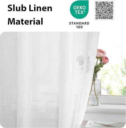 NICETOWN Front Sheer Door Sheer Curtain, Privacy Semitransparent Voile French - Image 4