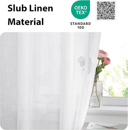NICETOWN Door Curtains for Sliding Glass French Door, Farmhouse Linen Cutains - Image 5