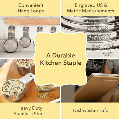 Simply Gourmet Measuring Cups and Spoons Set of 12 – Stainless Steel Kitchen - Image 4
