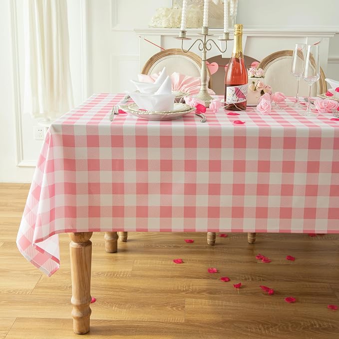 Waterproof Plaid Tablecloth Fabric by Essifunia
