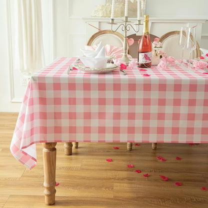Classic Gingham Tablecloth Fabric by Essifunia