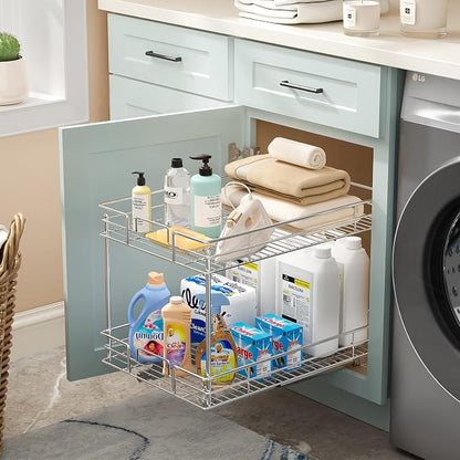 ROOMTEC Pull Out Cabinet Organizer 20" W x 21" D, Kitchen Cabinet Organizer and - Image 4