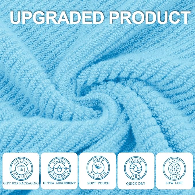 VOOVA & MOVAS Hand Towels for Bathroom Set of 4，Large 18"x 28" - Image 2