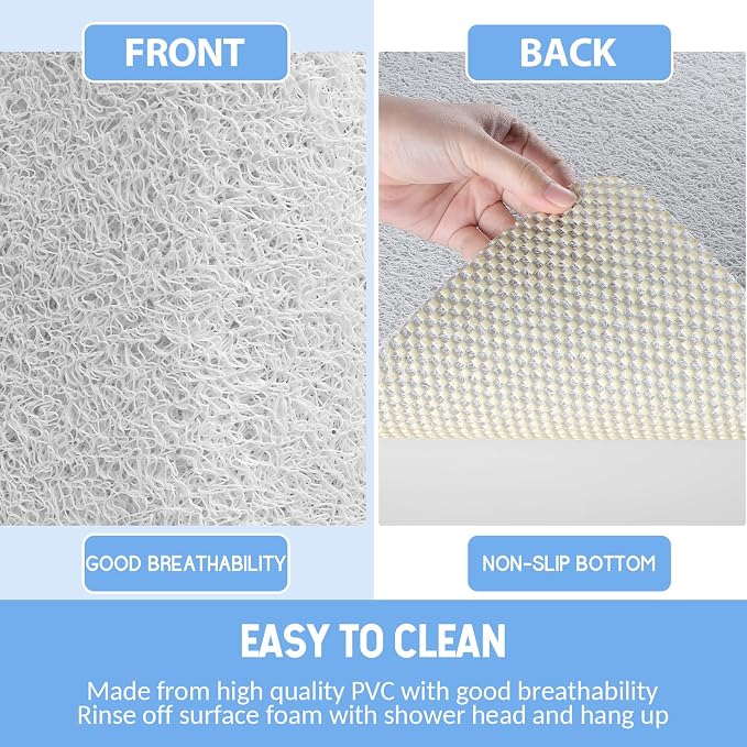 Non-Slip Bathtub Mat, 2 Pack Anti Slip Shower Mat, Fast Drying Bathtub Mats - Image 4