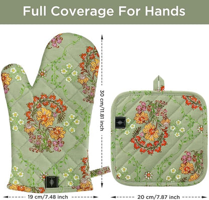 BONTHEE Oven Gloves Heat Resistant Potholder Set Oven Gloves - Image 2