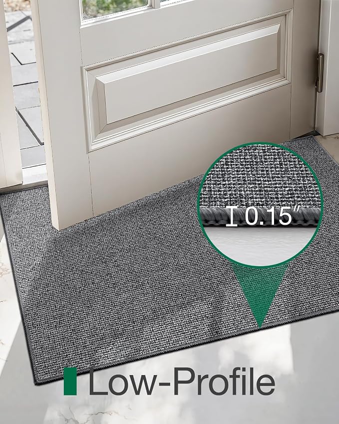LUMI Indoor Door Mat 24"x36", Ultra Thin Low Profile Non-Slip Doormat - Image 4