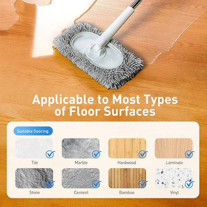6PCS Reusable Mop Pads Fit for Flat Mops, Chenille Mop Refill Pads Washable Mop - Image 5