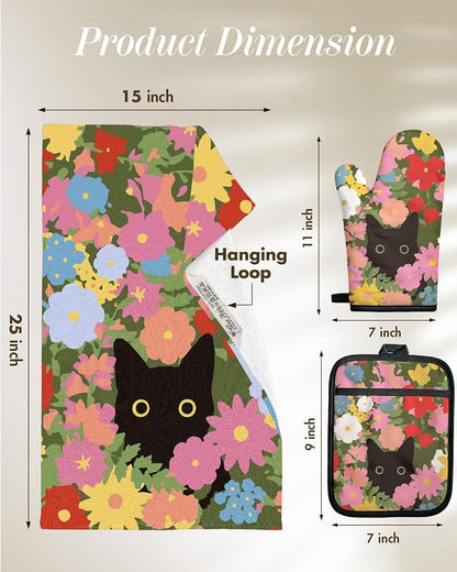 Miss Adola 270 GSM Cotton Kitchen Towels, Oven Mitt and Pot Holder - Image 5