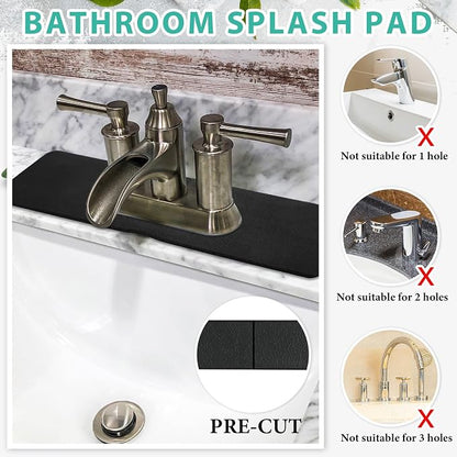 Tioncy 2 Pcs Faucet Mat Sink Splash Guard Oval-hole Oval Splash Pad - Image 3