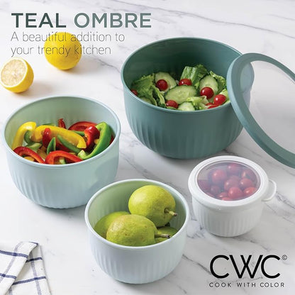 COOK WITH COLOR Prep Bowls with Lids- Wide and Deep Nesting Plastic Small - Image 5