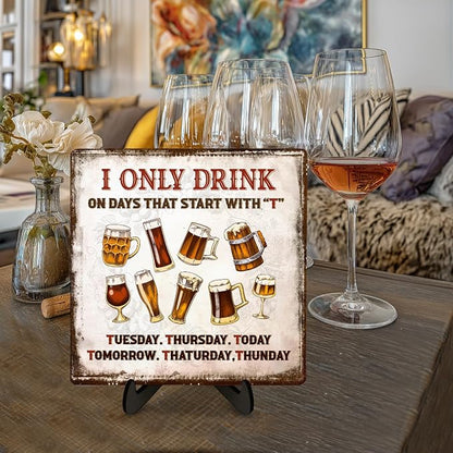 Funny Drinking Sign –I Only Drink on Days That Start - Image 4