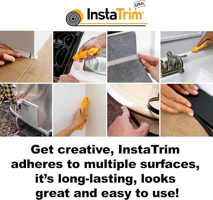 InstaTrim The Original Flexible Trim - 10ft Grey 1/2" Adhesive Trim - Image 8
