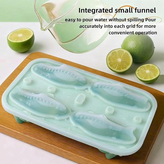 7.48inch Newly Upgraded 4-grid 3D Dinosaur Ice Tray and Covered Silicone Ice - Image 6