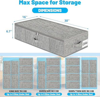 Under Bed Storage Container Bins 2 Pack, Low Profile Foldable Underbed Clothes - Image 7