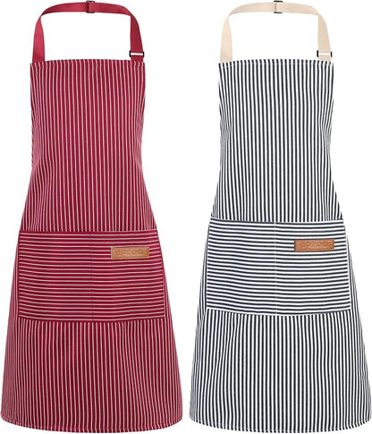 2 Pack Stripes Kids Apron, Kids Cooking Aprons by XLSXEXCL