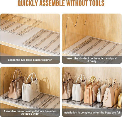 Bag & Purse Organizer for Closet, 2 Pack Adjustable Clear Handbag Storage Holder - Image 8