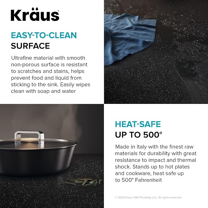 KRAUS Bellucci 25-inch Granite Workstation Drop In Top Mount Single Bowl Kitchen Sink in Metallic Black with Accessories, KGTW12-25MBL