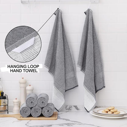 Homaxy Premium Kitchen Towels, Large Cotton Kitchen Hand Towels, Flat and Terry - Image 3