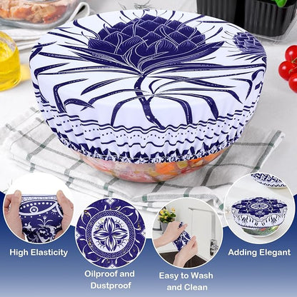 5 Pieces Bowl Covers Reusable, 5 Size Elastic Cloth Bowl Covers - Image 6