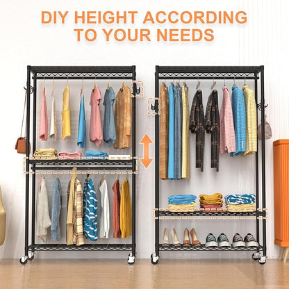 Clothes Rack, Clothing Racks for Hanging Clothes, 3 Tiers Adjustable Garment - Image 5