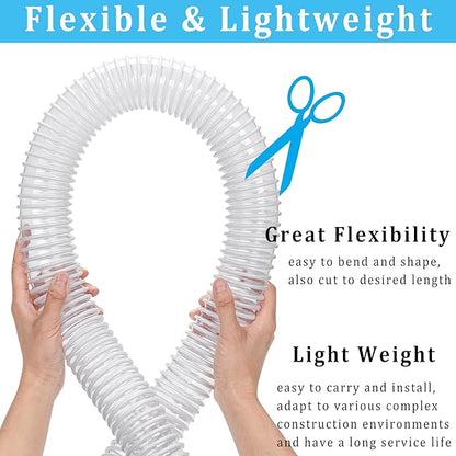 Dust Collection Hose 2 in × 5 ft Heavy Duty Clear Flexible PVC Reinforced - Image 3