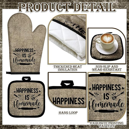 Leinuosen 8 Pcs Kitchen Towels and Oven Mitts Sets Pot Holders Dishcloths Set - Image 6