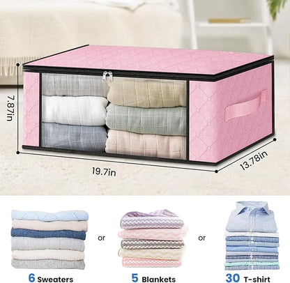HomeHacks Storage 4-Pack Clothes Organizer Storage Bags Foldable Storage Box - Image 2
