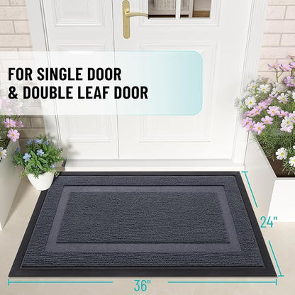OLANLY Front Door Mat Indoor Outdoor Entrance, Waterproof All-Season, - Image 3