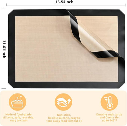 Luckyiren 2-Pack Silicone Baking Mats – Non-Stick Reusable Oven Liners - Image 2