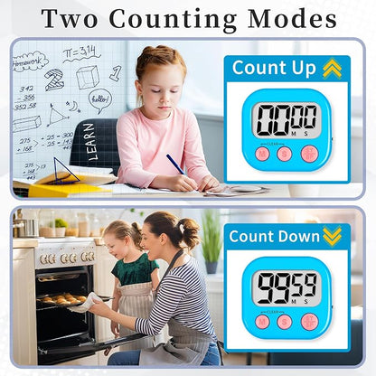 ZILLEN 6 Pack Kitchen Timers for Cooking Digital Classroom Timers for Kids - Image 4