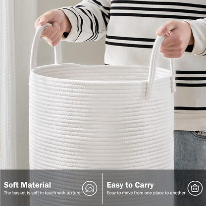 Woven Rope Laundry Hamper Basket by YOUDENOVA, 58L Tall Laundry Basket - Image 4