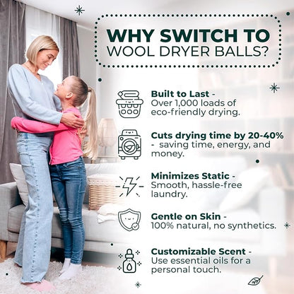 No More Dryer Sheets! Reusable Wool Dryer Balls XL 6-Pack - Image 6