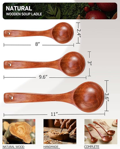 Wooden Ladles Set of 3 – Wood Ladles - Image 2