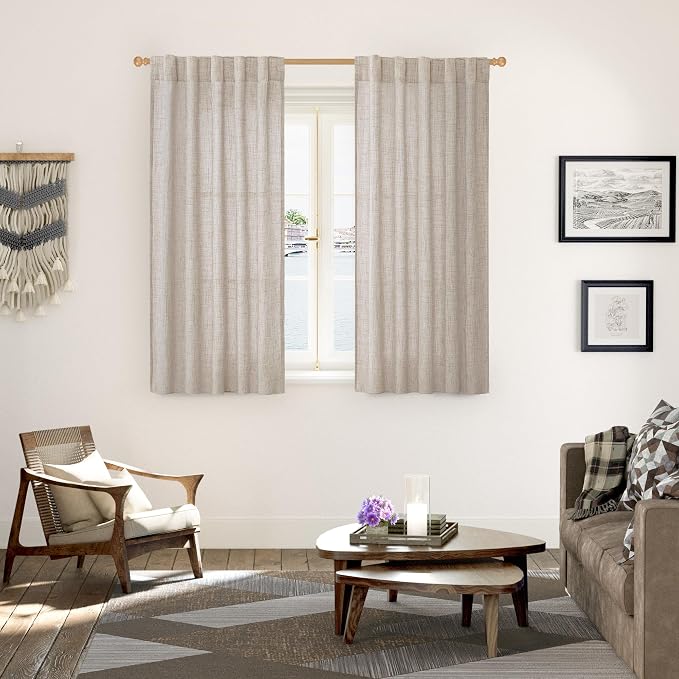 YoungsTex Short Linen Curtains 45 Inch Length - Image 7