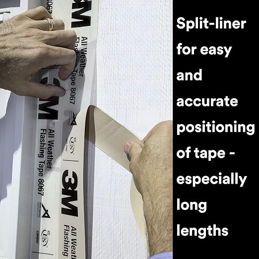 3M All Weather Flashing Tape 8067, 6 in x 75 ft, 1 Roll, Adhesive Backed Split - Image 5