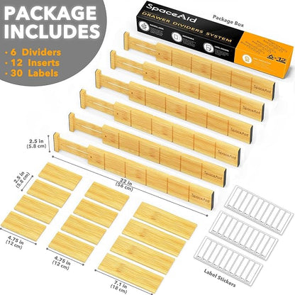 SpaceAid Bamboo Drawer Dividers - Image 3