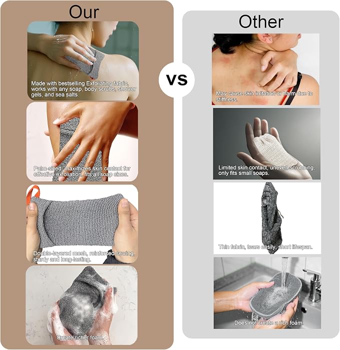 2 Pack Soap Bag Different Roughness Deep and Gentle, Bar Soap Pouch Saver Pocket - Image 6