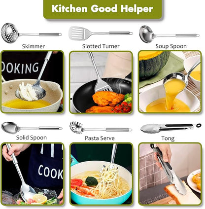 Stainless Steel Kitchen Utensils Set - Image 8