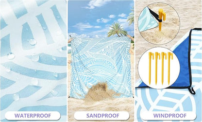 HIHOHO Beach Blanket Waterproof Sandproof Extra Large Beach Mat 79" X - Image 2
