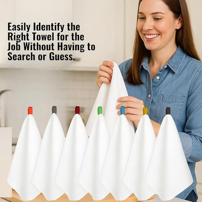 7-Pack Flat Flour Sack Towels – 100% Cotton Kitchen Dish & Tea Towels - Image 4