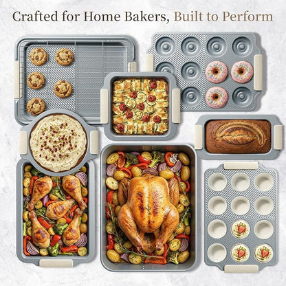 Kikcoin 25 PCS Stackable Baking Pans Set, Non-stick Bakeware Sets - Image 7