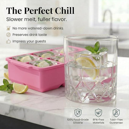 KitchFort Large Silicone Ice Cube Tray, Easy Release 2" Big Ice Cubes - Image 4