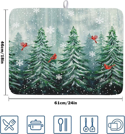 Winter Pines Tree Dish Drying Mats - Image 2