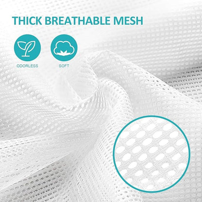 Laundry Bags, Mesh Heavy Duty 24" x 36" with Drawstring Closure, 3-Pack, White