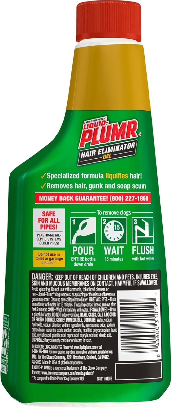 Liquid-Plumr Pro-Strength Hair Eliminator Gel Clog Remover, Hair Clog Remover - Image 8