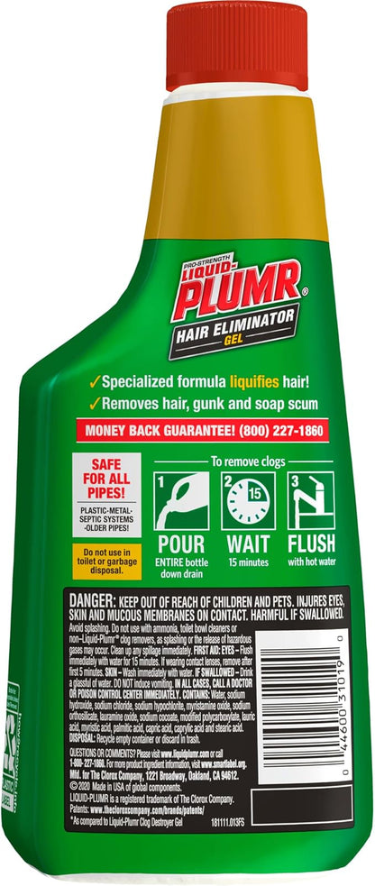 Liquid-Plumr Pro-Strength Hair Eliminator Gel Clog Remover, Hair Clog Remover - Image 8