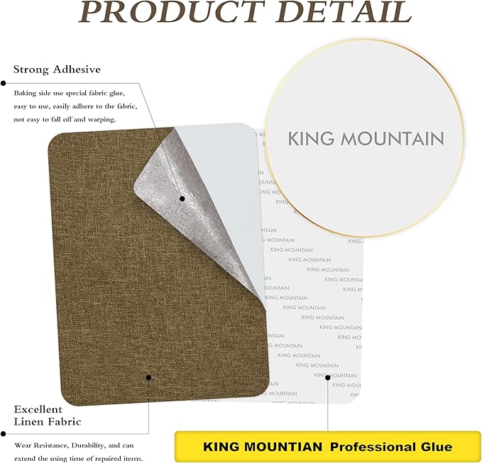 Fine Linen Repair Patches, Self-Adhesive Linen Fabric Patches, 8X11 inch 2 PCS, Multi Color, Can be Used for Linen Sofa Repair and Linen Clothes Repair (8" x 11"-2PCS,Brown)
